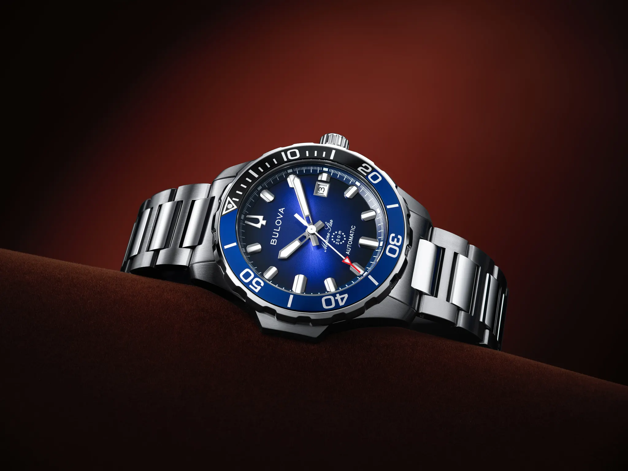 Blue Dial Stainless Steel Bracelet Marine Star 98B466 | Bulova